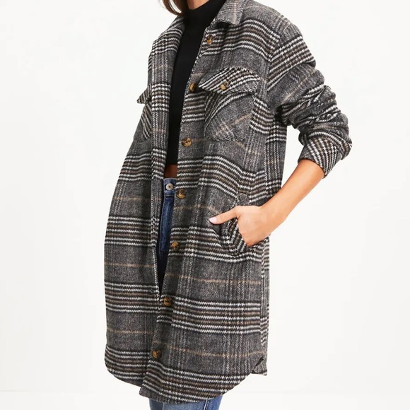 VICI Gray Plaid pocketed coat. Size S. Oversized fit - Picture 12 of 12